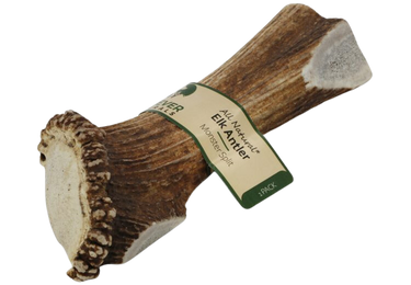 an antler bone with a label on it